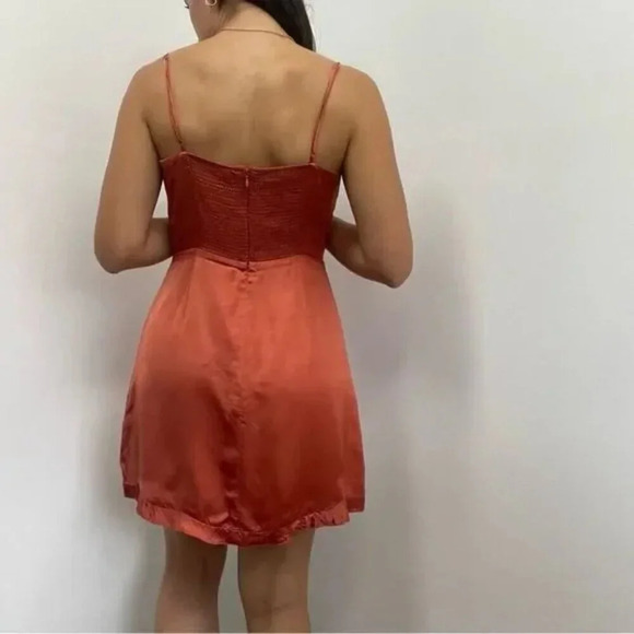 Aritzia Wilfred Skye Mini Dress Sinopia Rust Burnt Orange Red  Size 8 - Picture 2 of 11